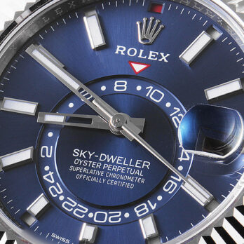 Rolex Sky-dweller Steel / 18k White Gold Blue Dial Stick Markers 42mm
