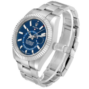 Rolex Sky-dweller Steel / 18k White Gold Blue Dial Stick Markers 42mm