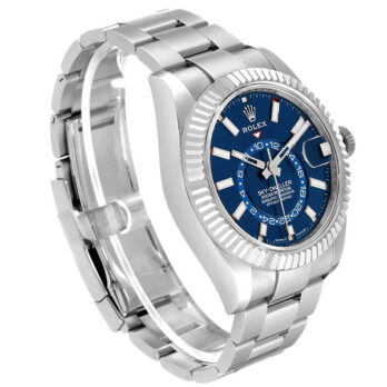 Rolex Sky-dweller Steel / 18k White Gold Blue Dial Stick Markers 42mm