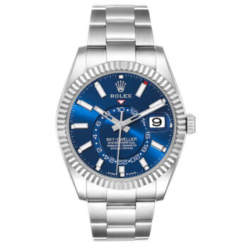 Rolex Sky-dweller Steel / 18k White Gold Blue Dial Stick Markers 42mm