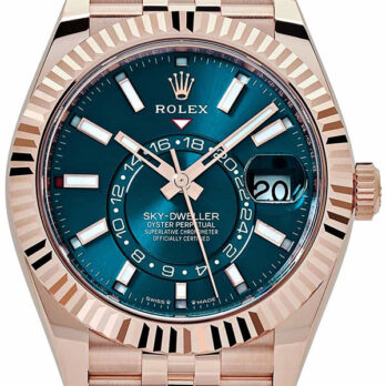 Rolex Sky-dweller 904l Steel 18k Rose Gold Wrap Blue Dial Jubilee Bracelet 42mm Ref. 336935 Swiss Replica Super Clone