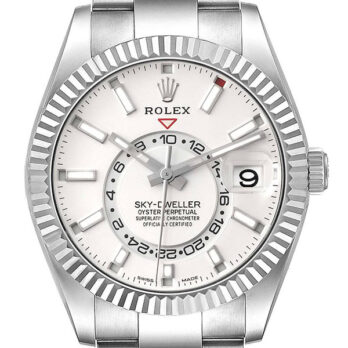 Rolex Sky-dweller Steel / 18k White Gold White Dial Oyster 42mm Ref. 336934 Swiss Replica Super Clone