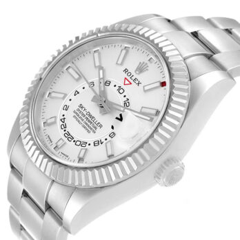 Rolex Sky-dweller Steel / 18k White Gold White Dial Oyster 42mm Ref. 336934 Swiss Replica Super Clone