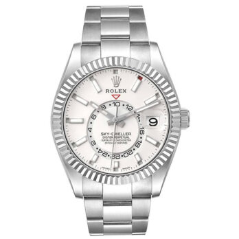 Rolex Sky-dweller Steel / 18k White Gold White Dial Oyster 42mm Ref. 336934 Swiss Replica Super Clone