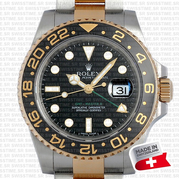 Rolex Gmt Master Ii 2tone Black Ceramic