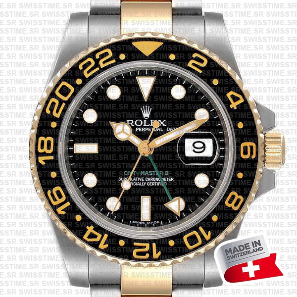 Rolex Gmt Master Ii 2tone Black Ceramic