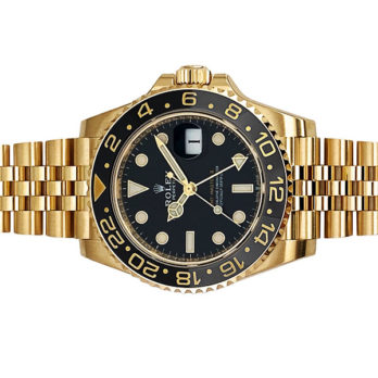 Rolex Gmt-master Ii Jubilee 18k Yellow Gold Black Dial Ceramic Bezel 40mm Swiss Made Replica Superclone Watch Ref.126718grnr