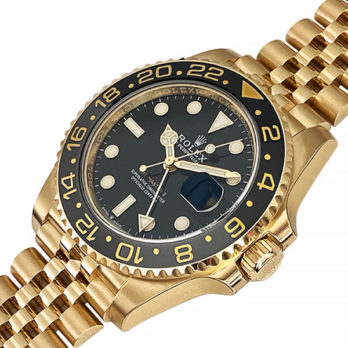 Rolex Gmt-master Ii Jubilee 18k Yellow Gold Black Dial Ceramic Bezel 40mm Swiss Made Replica Superclone Watch Ref.126718grnr