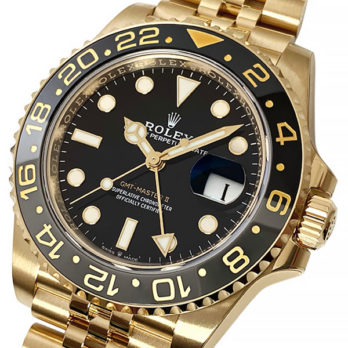 Rolex Gmt-master Ii Jubilee 18k Yellow Gold Black Dial Ceramic Bezel 40mm Swiss Made Replica Superclone Watch Ref.126718grnr