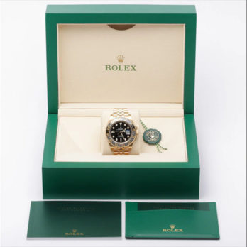 Rolex Gmt-master Ii Jubilee 18k Yellow Gold Black Dial Ceramic Bezel 40mm Swiss Made Replica Superclone Watch Ref.126718grnr