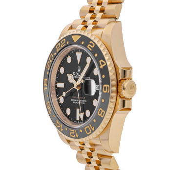Rolex Gmt-master Ii Jubilee 18k Yellow Gold Black Dial Ceramic Bezel 40mm Swiss Made Replica Superclone Watch Ref.126718grnr