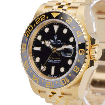 Rolex Gmt-master Ii Jubilee 18k Yellow Gold Black Dial Ceramic Bezel 40mm Swiss Made Replica Superclone Watch Ref.126718grnr