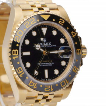 Rolex Gmt-master Ii Jubilee 18k Yellow Gold Black Dial Ceramic Bezel 40mm Swiss Made Replica Superclone Watch Ref.126718grnr