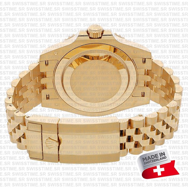 Rolex Gmt-master Ii Jubilee 18k Yellow Gold Black Dial Ceramic Bezel 40mm Swiss Made Replica Superclone Watch Ref.126718grnr