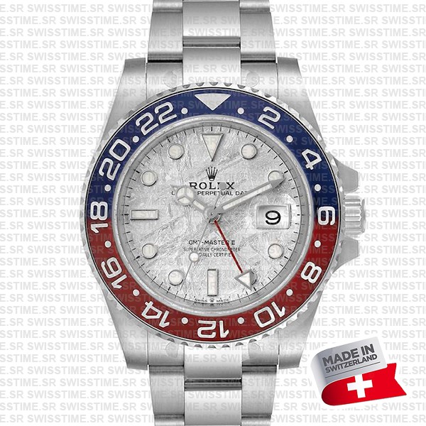 Rolex Gmt-master Ii 18k White Gold Pepsi Red/blue Ceramic Bezel Blue Dial 40mm Ref.126719blro