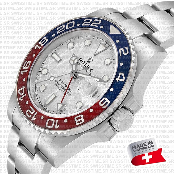 Rolex Gmt-master Ii 18k White Gold Pepsi Red/blue Ceramic Bezel Blue Dial 40mm Ref.126719blro