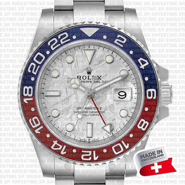 Rolex Gmt-master Ii 18k White Gold Pepsi Red/blue Ceramic Bezel Blue Dial 40mm Ref.126719blro
