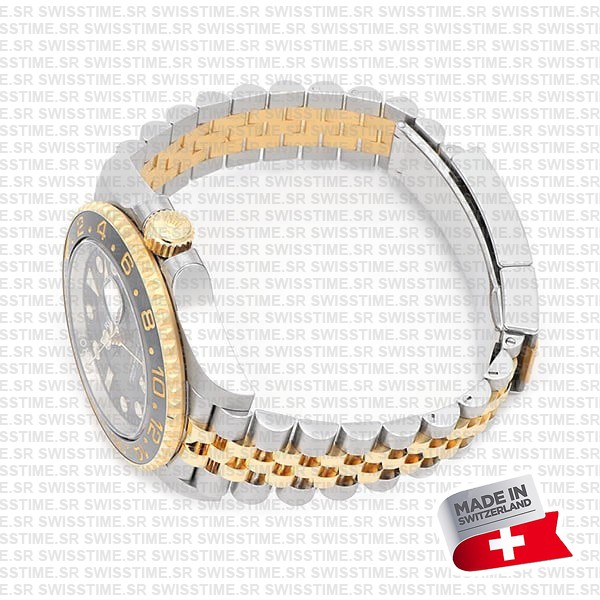 Rolex Gmt-master Ii Jubilee 2tone 18k Yellow Gold/904l Steel Black Dial Ceramic Bezel 40mm Swiss Made Replica Watch Ref.126713grnr