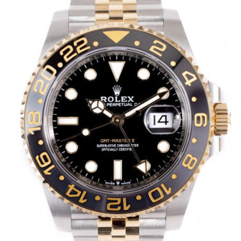 Rolex Gmt-master Ii Jubilee 2tone 18k Yellow Gold/904l Steel Black Dial Ceramic Bezel 40mm Swiss Made Replica Watch Ref.126713grnr