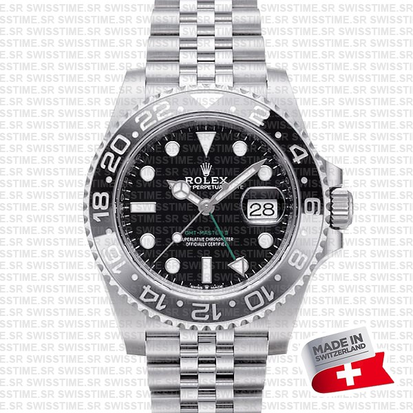 Rolex Gmt-master Ii Black/grey Ceramic Bezel 904l Steel Jubilee Bracelet 40mm 126710grnr Swiss Made Replica Super Clone