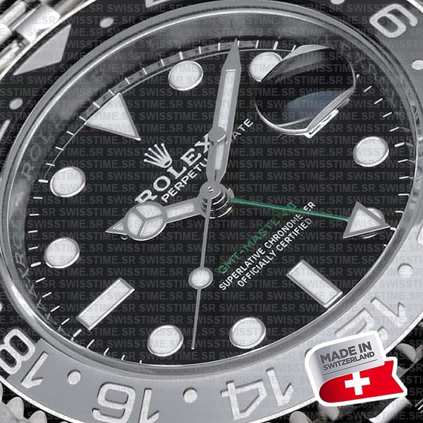 Rolex Gmt-master Ii Black/grey Ceramic Bezel 904l Steel Jubilee Bracelet 40mm 126710grnr Swiss Made Replica Super Clone