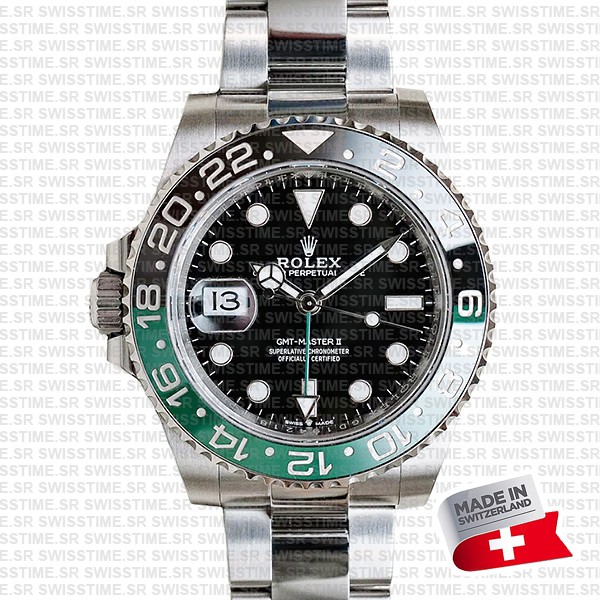 Rolex Gmt Master Ii Left Hand Green Black 126720vtnr Swiss Replica