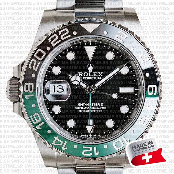Rolex Gmt Master Ii Left Hand Green Black 126720vtnr Swiss Replica