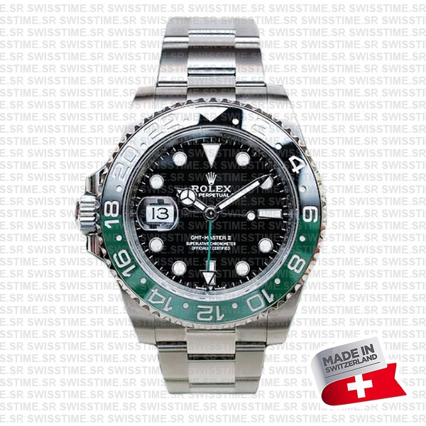 Rolex Gmt Master Ii Left Hand Green Black 126720vtnr Swiss Replica