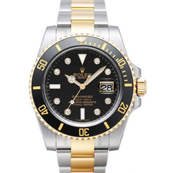 Rolex Submariner 2tone Black Diamonds Ceramic