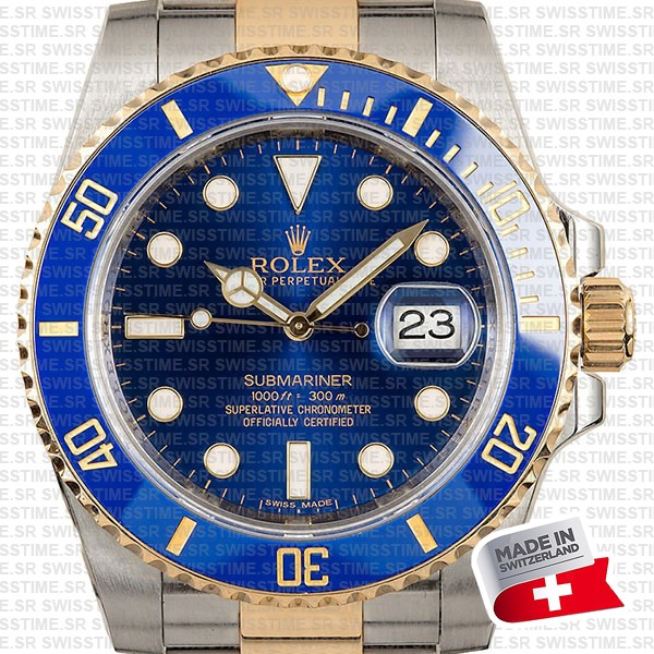 Rolex Submariner 2tone Blue Ceramic