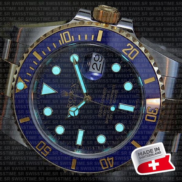 Rolex Submariner 2tone Blue Ceramic
