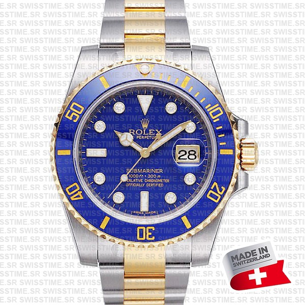 Rolex Submariner 2tone Blue Diamonds Ceramic