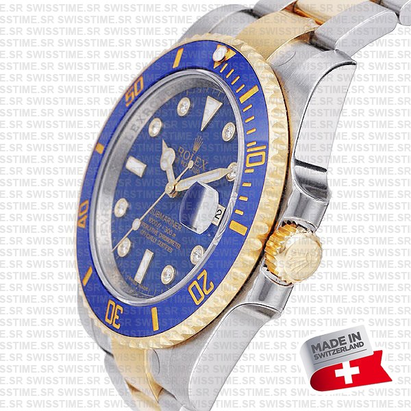 Rolex Submariner 2tone Blue Diamonds Ceramic