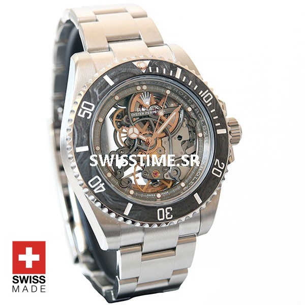 Rolex Submariner Skeleton Dial Carbon Bezel | Swisstime Watch