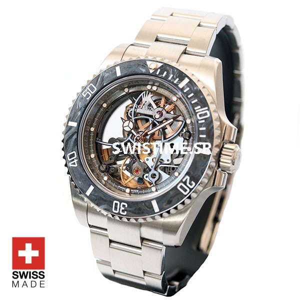 Rolex Submariner Skeleton Dial Carbon Bezel | Swisstime Watch