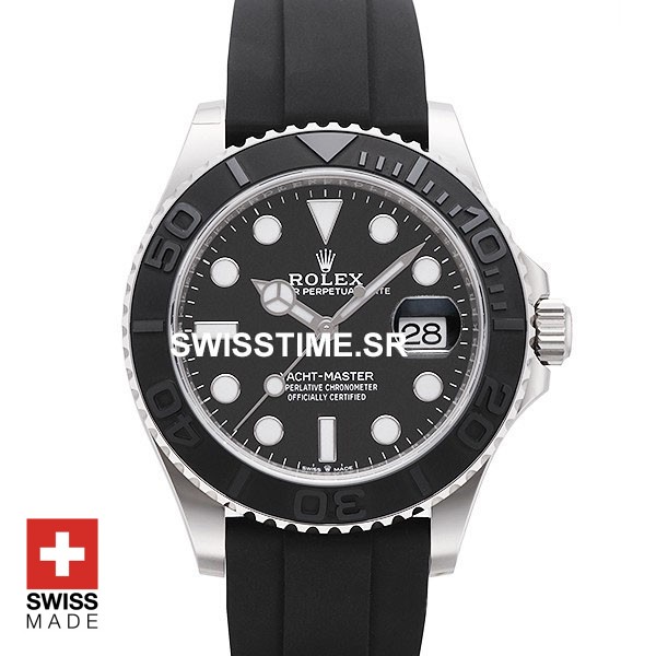 Rolex Yacht Master Rubber Strap White Gold | Swisstime Watch