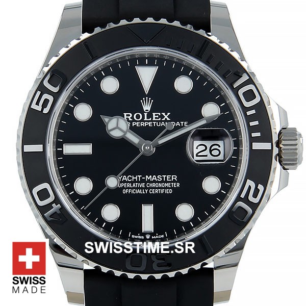 Rolex Yacht Master Rubber Strap White Gold | Swisstime Watch