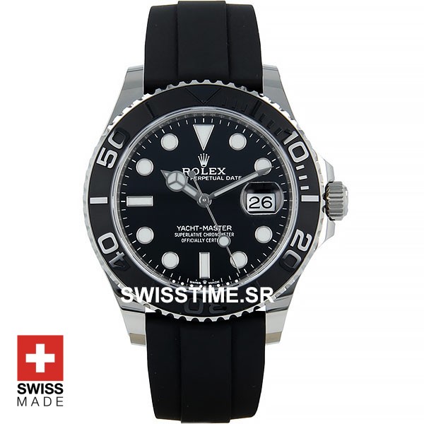 Rolex Yacht Master Rubber Strap White Gold | Swisstime Watch