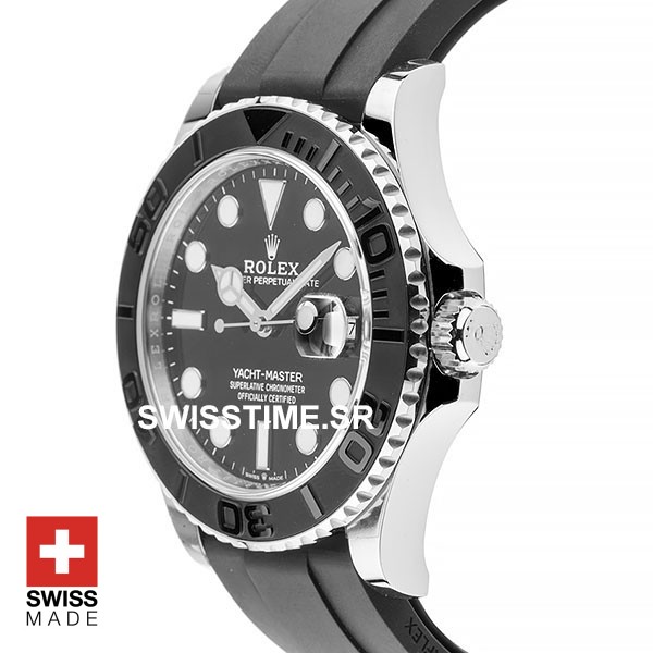 Rolex Yacht Master Rubber Strap White Gold | Swisstime Watch