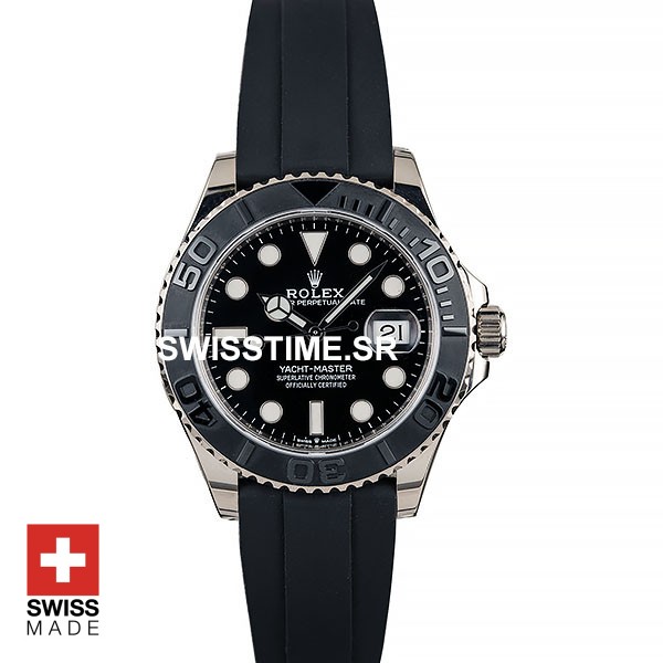 Rolex Yacht Master Rubber Strap White Gold | Swisstime Watch