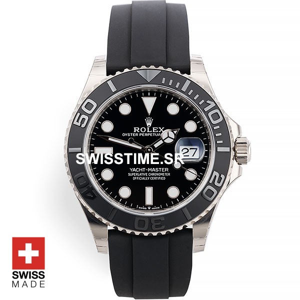Rolex Yacht Master Rubber Strap White Gold | Swisstime Watch