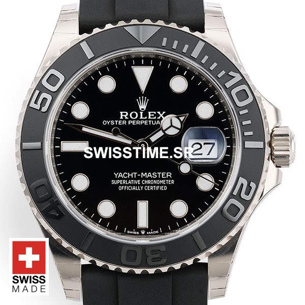 Rolex Yacht Master Rubber Strap White Gold | Swisstime Watch
