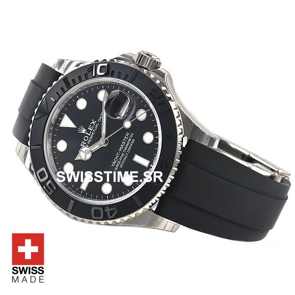 Rolex Yacht Master Rubber Strap White Gold | Swisstime Watch