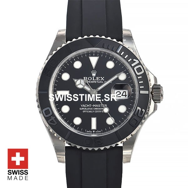 Rolex Yacht Master Rubber Strap White Gold | Swisstime Watch