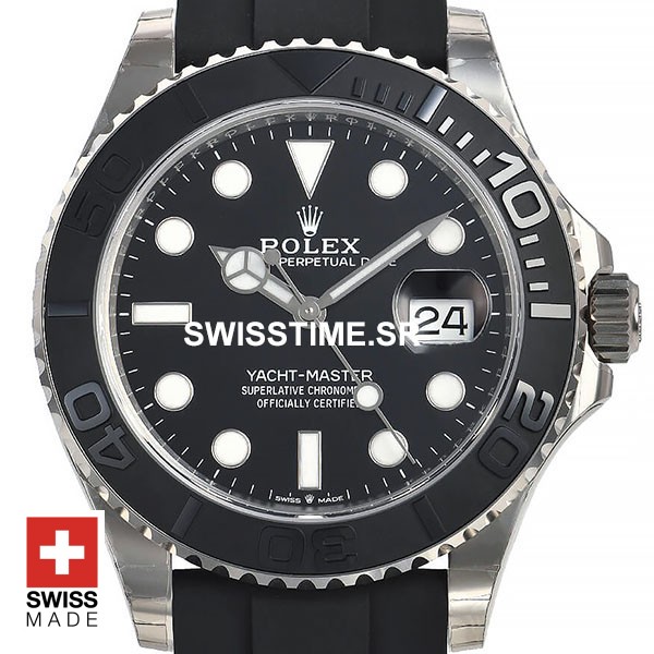 Rolex Yacht Master Rubber Strap White Gold | Swisstime Watch