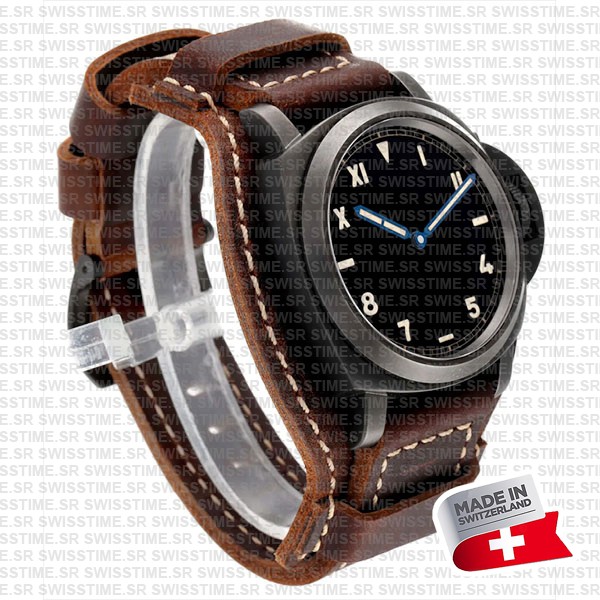 Panerai Luminor Manual Winding 44 Mm Titanium With Dlc Black Coating With Arabic And Roman Numbers Ref: Pam779 Swiss Replica Superclone Watch
