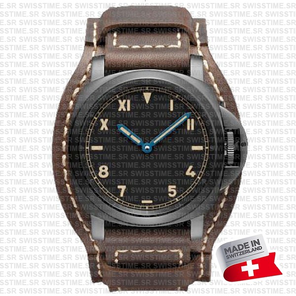 Panerai Luminor Manual Winding 44 Mm Titanium With Dlc Black Coating With Arabic And Roman Numbers Ref: Pam779 Swiss Replica Superclone Watch
