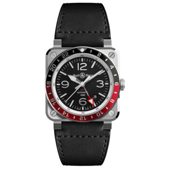 Bell & Ross Br03-93 Gmt Black And Red Bezel Steel Swiss Replica