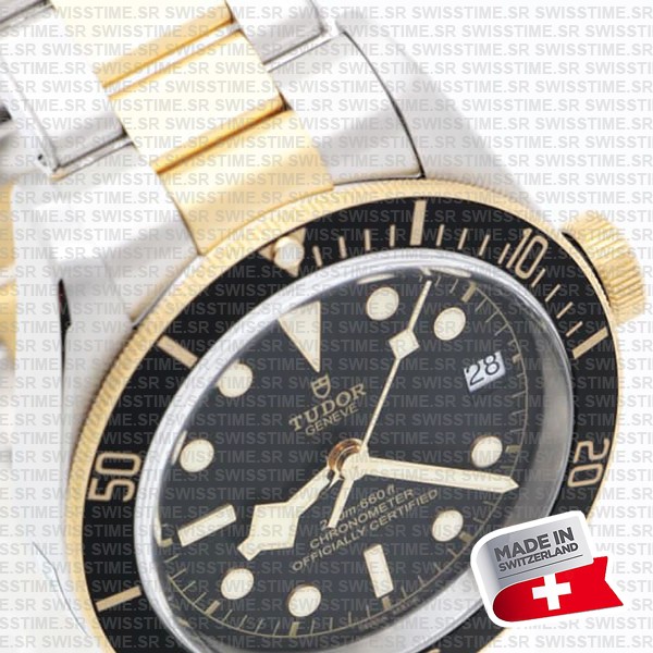 Tudor Black Bay S&g 2-tone Black Dial Ref.m79733n Swiss Replica Superclone
