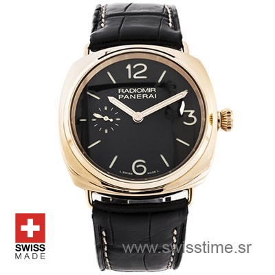 Panerai Radiomir Rose Gold Black Dial Swisstime Replica watch